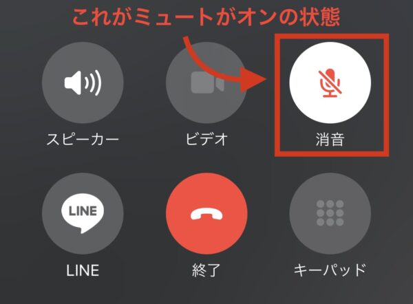 LINE電話・ミュートのやり方