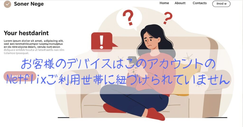 Netflix「お客様のデバイスはこのアカウントのNetflixご利用世帯に紐づけられていません」を解決
