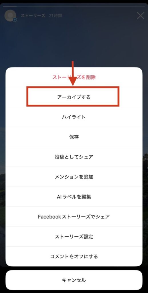 ストーリーをアーカイブする