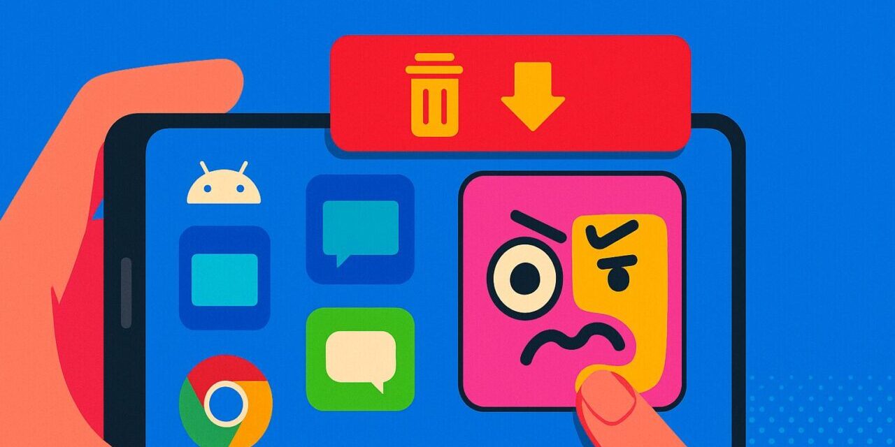 Androidで変なアイコンが出てきた！